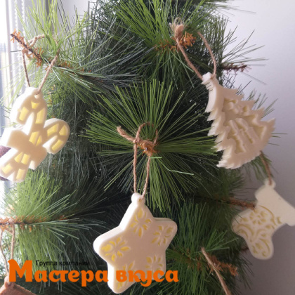 Молд силиконовый ЗВЕЗДОЧКА НА ЕЛОЧКУ, изд d~7,4см (шоколад~26гр) 