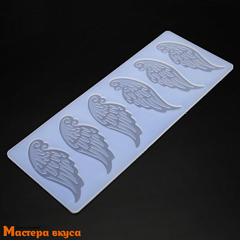 Форма для шоколада и айсинга силиконовая КРЫЛЬЯ АНГЕЛА, (6 ячеек) 25,1*9,8 см