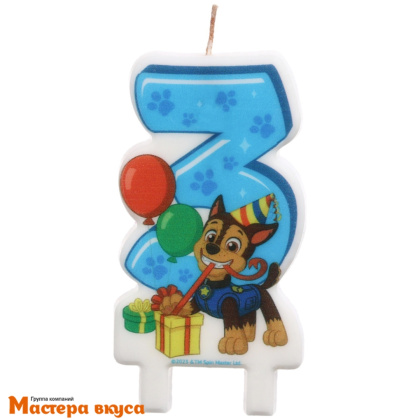 Свеча-цифра  С ДНЕМ РОЖДЕНИЯ мульт Щенячий патруль (8,5*5 см) - 3  © 