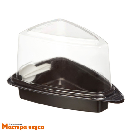 Контейнер для 1 кусочка торта, 120*86*86 мм, (коричн.дно+крышка) Т-2
