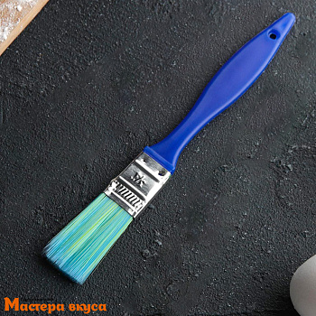 Кисть кулинарная нейлоновая 18*2 см, синяя "Радуга"