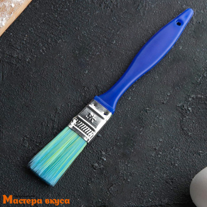 Кисть кулинарная нейлоновая 18*2 см, синяя "Радуга"