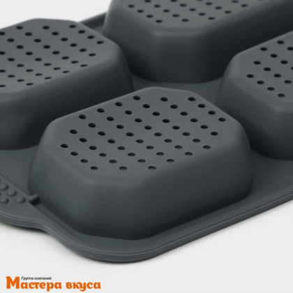 Форма силиконовая БУЛОЧКИ, 4 ячейки, 26*18,3*2,5 см