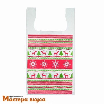 Пакет майка ПНД 26 * 48 см /12 мкм "Олени"