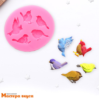 Молд силиконовый ПТИЦЫ 5в1, 6*5,5*1 см