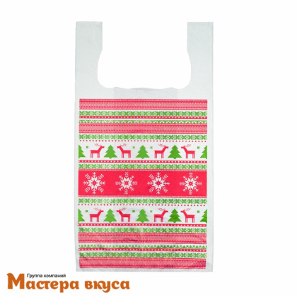 Пакет майка ПНД 26 * 48 см /12 мкм "Олени"