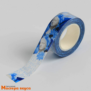 Клейкая лента декоративная бумажная (скотч) 1,5см*10м "Красота" 