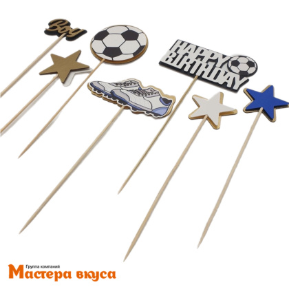 Набор топперов ФУТБОЛ, картон (набор 7шт) ~12 см