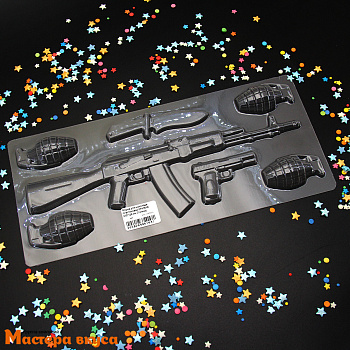 Форма для шоколада пластиковая ОРУЖИЕ 270*125 мм (7 ячеек)