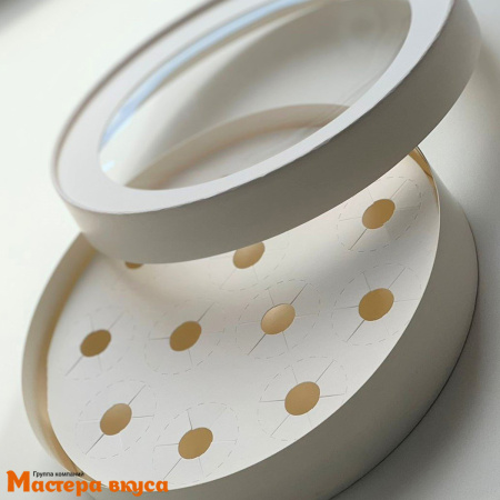 Упаковка для конфет 12 шт тубус с окном d200 h35мм (белый) (3-д)