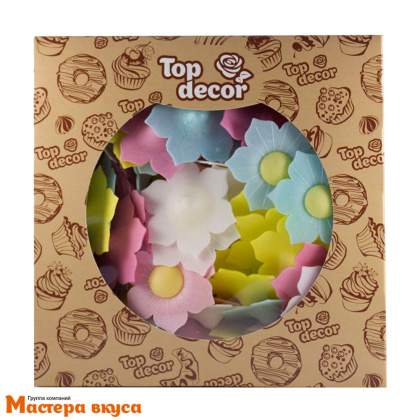 Вафельные цветы НАРЦИССЫ, d~5 см (упак 200 шт микс) 