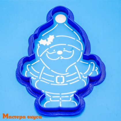 Вырубка пластик + трафарет  САНТА