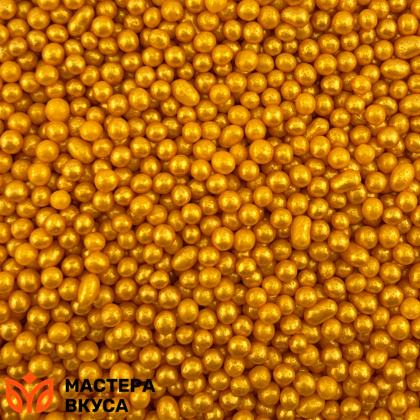 Посыпка Шарики зерновые  Жемчуг  ЗОЛОТОЙ  №233 (d2-5мм), 25гр 