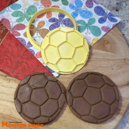 Вырубка пластик + штамп МЯЧ ФУТБОЛЬНЫЙ, 8 см