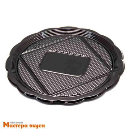 Поднос круглый МЕДОРО пластик (черный), D-22 см