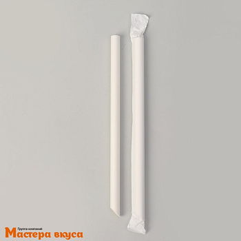 Трубочки бумажные, 24 см, белые 1,2мм (для бабл-ти Bubble tea)