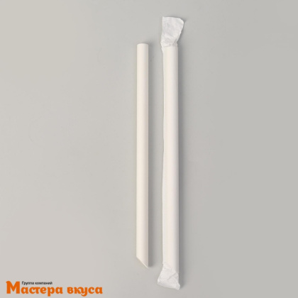 Трубочки бумажные, 24 см, белые 1,2мм (для бабл-ти Bubble tea)