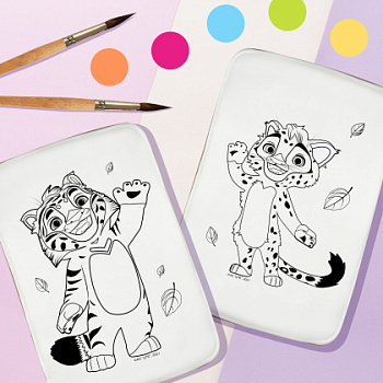 Фотопечать Лео и Тиг, для пряников, раскраска, № 54