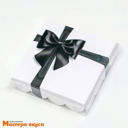 Упаковка для пряников и печенья с прозр. крышкой 120*120*30 мм  (Презент)