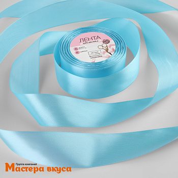 Лента атласная, ГОЛУБАЯ, 40мм, ~23м