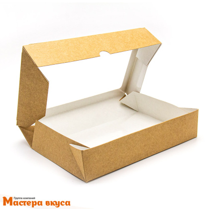 Упаковка на вынос OSQ TABOX 1000 PRO с окном, 200*120*40 мм (крафт)