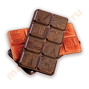 Форма поликарбонатная для шоколада и конфет ПЛИТКА города, 175*275, Martellato (Италия)