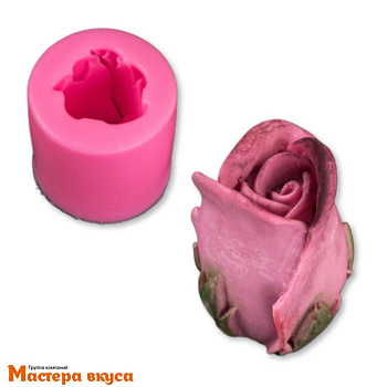 Молд силиконовый  3D БУТОН РОЗЫ, d5,5см h3,5 см