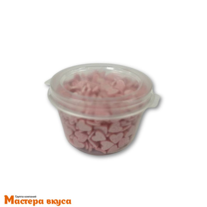 Посыпка СЕРДЕЧКИ розовые перламутровые, 25 гр 