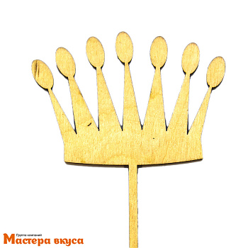 Топпер деревянный силуэт КОРОНА, 6*13 см