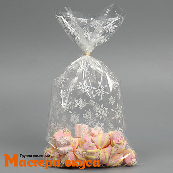Пакет для сладостей 20*35 см,  "Снежинки"