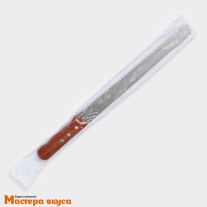 Нож с узкими зубцами, 30 см, с деревянной ручкой