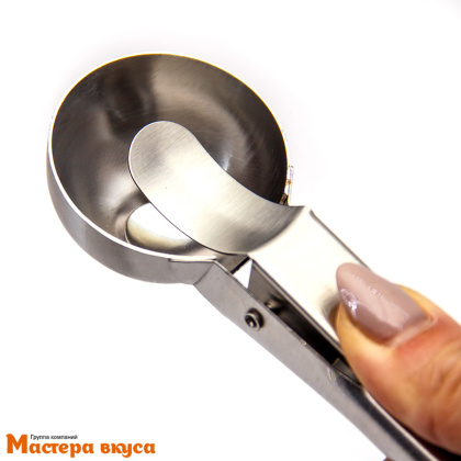 Ложка для мороженого металлическая с выталкивателем, 18 см (нерж.сталь) "Элит"