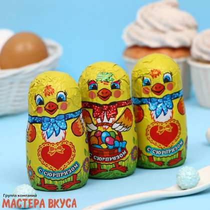 Декор из шоколадной глазури "Забавный цыпленок" h~8см 