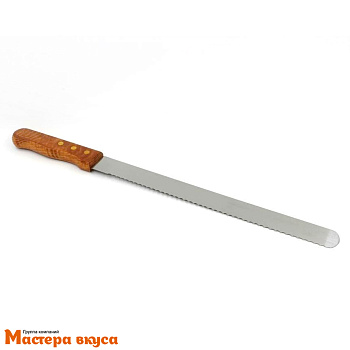 Нож с широкими зубцами, 25 см, с деревянной ручкой