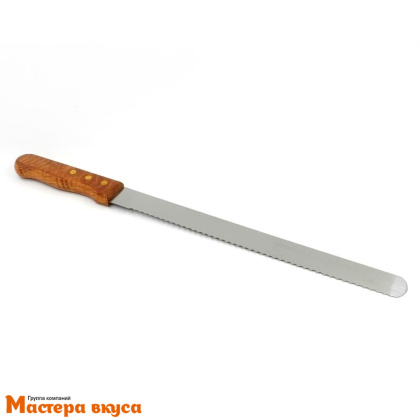 Нож с широкими зубцами, 25 см, с деревянной ручкой