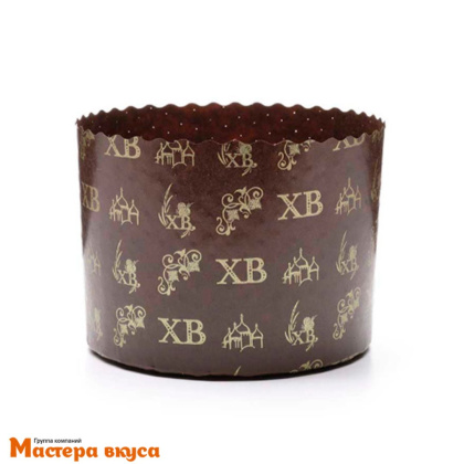 Форма бумажная для кулича (100г) d70*h60 мм Золотой логотип ХВ