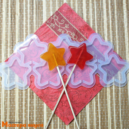 Форма для леденцов силиконовая ЗВЕЗДА, (7 ячеек) d~5 см 