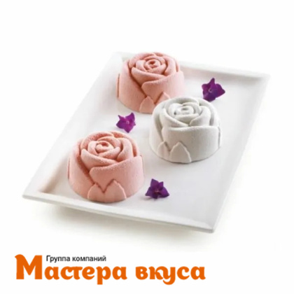 Форма силиконовая SiliconFlex РОЗА, ячейка d76mm h40mm (6 ячеек) (Италия)