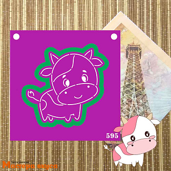 Вырубка пластик + трафарет БУРЕНКА, 9,5*9 см