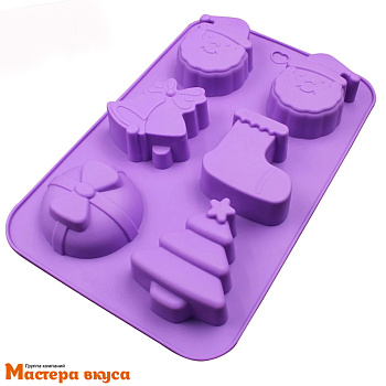 Форма силиконовая НОВОГОДНЯЯ НОЧЬ, (6 ячеек) 25*17*2,2 см