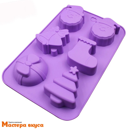 Форма силиконовая НОВОГОДНЯЯ НОЧЬ, (6 ячеек) 25*17*2,2 см