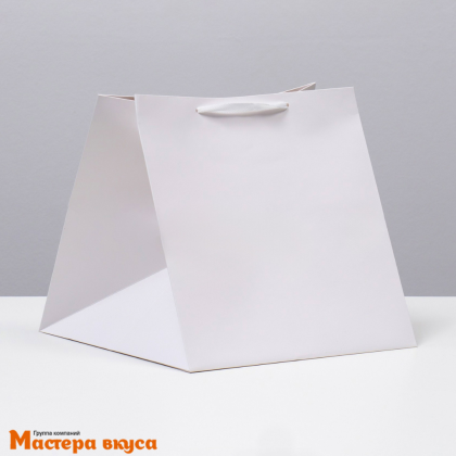Пакет для торта 300*300*300 мм, с квадратным дном, белый