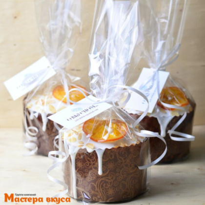 Пакет для кулича и сладостей без рисунка, 180*250 мм, дно 90мм