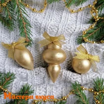 Форма для шоколада пластиковая (НГ) ЕЛОЧНЫЕ ИГРУШКИ, (6 ячеек) 