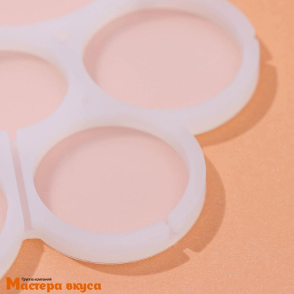 Форма для леденцов силиконовая КРУГЛЯШИ, (6 ячеек), d~3,4-6,9см (17*15,5*0,7см)