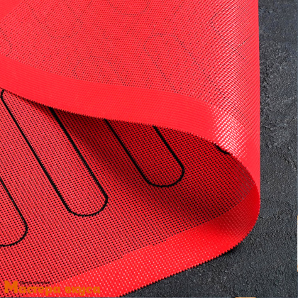 Коврик силиконовый армированный 60*40 см (красный), с перфорацией и разметкой ЭКЛЕР