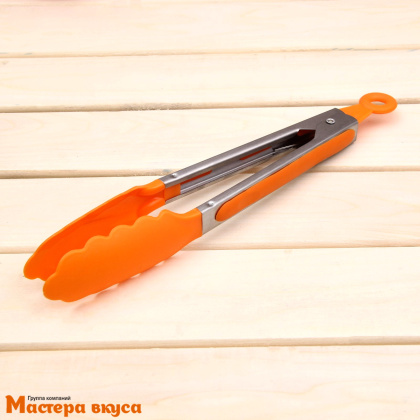 Щипцы кулинарные металические "Лист", 23 см, пластик