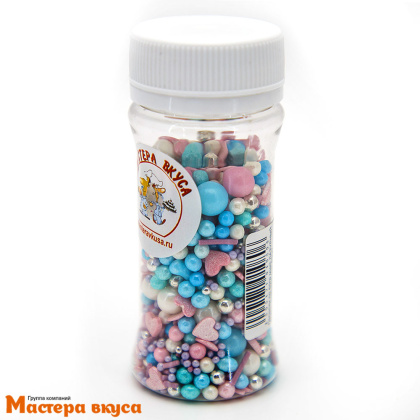 Посыпка  микс  Мастера вкуса ЛАЗУРНЫЙ блестящий (шарики), 50гр