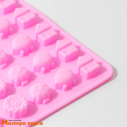 Форма для мармелада и шоколада силиконовая УЮТ (60 ячеек), 21*13,7*1 см