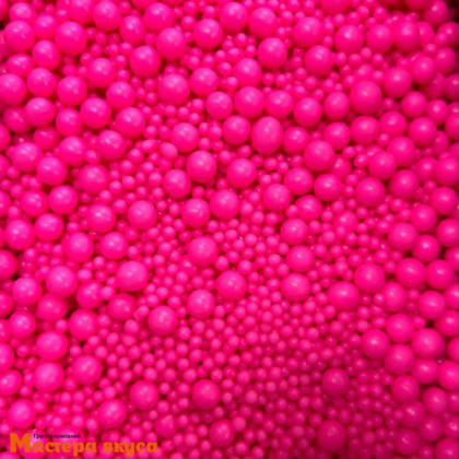Посыпка Шарики зерновые Неоновый микс РОЗОВЫЙ (d 2-7 мм), 50 гр